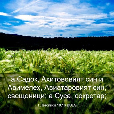 Picture 03 - 1 Летописи 18:16 BULG - а Садок, Ахитововият син и - Bible Verse Picture