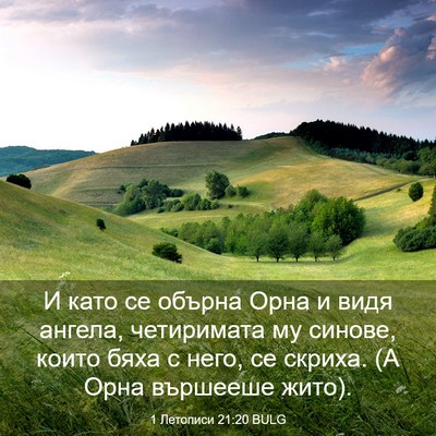 Picture 03 - 1 Летописи 21:20 BULG - И като се обърна Орна и - Bible Verse Picture