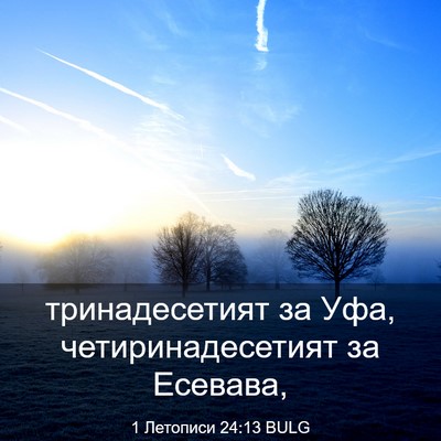 Picture 03 - 1 Летописи 24:13 BULG - тринадесетият за Уфа, - Bible Verse Picture