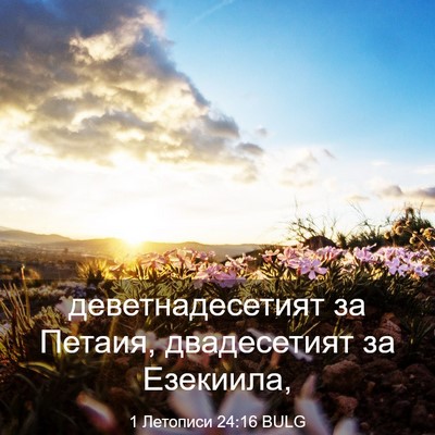 Picture 03 - 1 Летописи 24:16 BULG - деветнадесетият за Петаия, - Bible Verse Picture