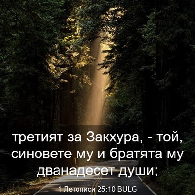 Picture 03 - 1 Летописи 25:10 BULG - третият за Закхура, - той, - Bible Verse Picture