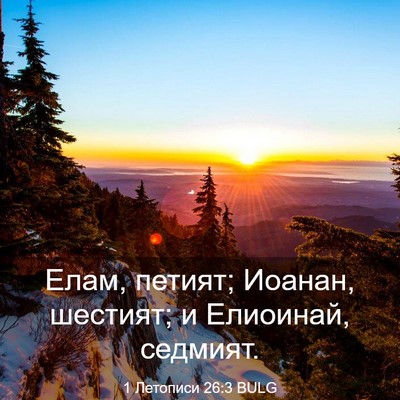 Picture 03 - 1 Летописи 26:3 BULG - Елам, петият; Иоанан, - Bible Verse Picture