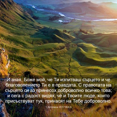 Picture 03 - 1 Летописи 29:17 BULG - И зная, Боже мой, че Ти - Bible Verse Picture