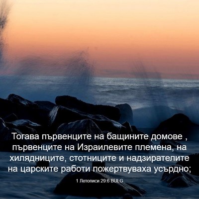 Picture 03 - 1 Летописи 29:6 BULG - Тогава първенците на - Bible Verse Picture