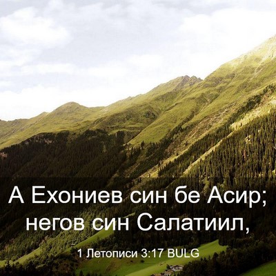 Picture 03 - 1 Летописи 3:17 BULG - А Ехониев син бе Асир; - Bible Verse Picture