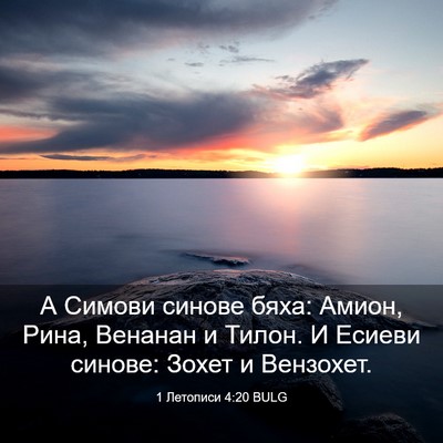 Picture 03 - 1 Летописи 4:20 BULG - А Симови синове бяха: - Bible Verse Picture