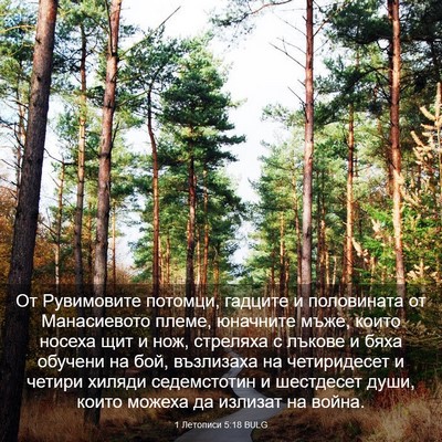 Picture 03 - 1 Летописи 5:18 BULG - От Рувимовите потомци, - Bible Verse Picture