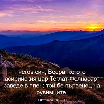 Picture 03 - 1 Летописи 5:6 BULG - негов син, Веера, когото - Bible Verse Picture