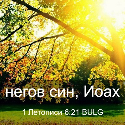 Picture 03 - 1 Летописи 6:21 BULG - негов син, - Bible Verse Picture
