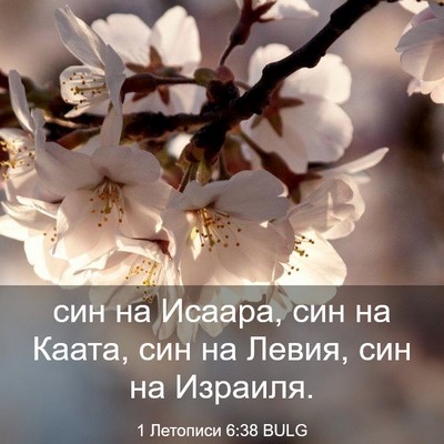 Picture 03 - 1 Летописи 6:38 BULG - син на Исаара, син на Каата, - Bible Verse Picture