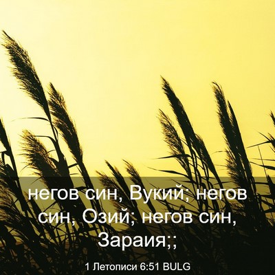 Picture 03 - 1 Летописи 6:51 BULG - негов син, Вукий; негов син, - Bible Verse Picture