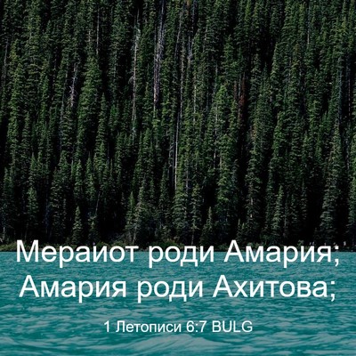 Picture 03 - 1 Летописи 6:7 BULG - Мераиот роди Амария; - Bible Verse Picture