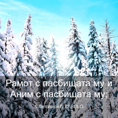 Picture 03 - 1 Летописи 6:73 BULG - Рамот с пасбищата му и Аним - Bible Verse Picture