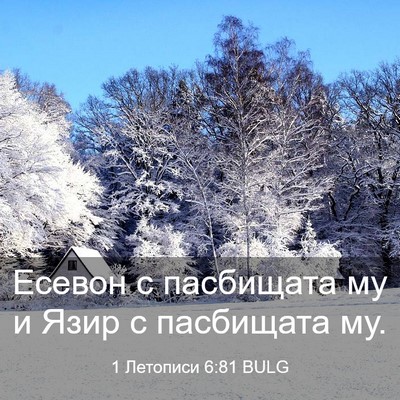 Picture 03 - 1 Летописи 6:81 BULG - Есевон с пасбищата му и - Bible Verse Picture