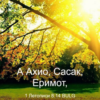 Picture 03 - 1 Летописи 8:14 BULG - А Ахио, Сасак, - Bible Verse Picture