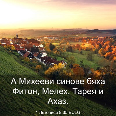 Picture 03 - 1 Летописи 8:35 BULG - А Михееви синове бяха - Bible Verse Picture
