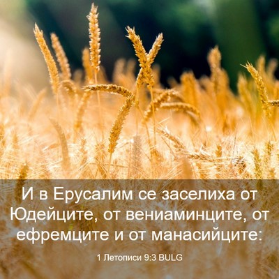 Picture 03 - 1 Летописи 9:3 BULG - И в Ерусалим се заселиха от - Bible Verse Picture