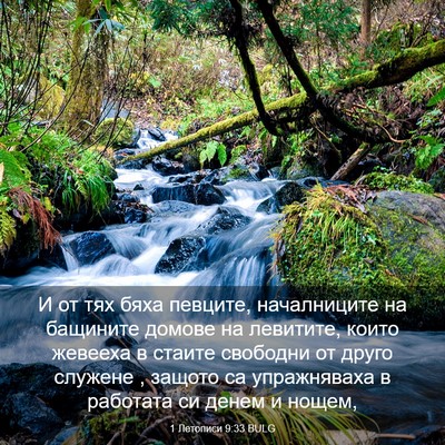 Picture 03 - 1 Летописи 9:33 BULG - И от тях бяха певците, - Bible Verse Picture