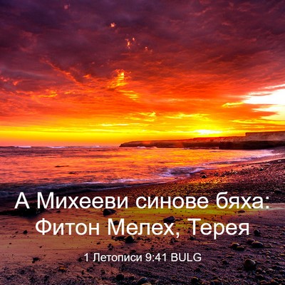 Picture 03 - 1 Летописи 9:41 BULG - А Михееви синове бяха: - Bible Verse Picture