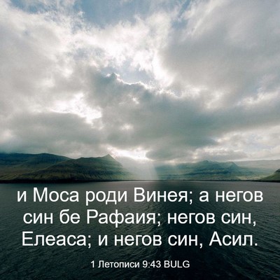 Picture 03 - 1 Летописи 9:43 BULG - и Моса роди Винея; а негов - Bible Verse Picture