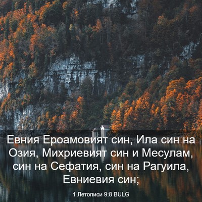 Picture 03 - 1 Летописи 9:8 BULG - Евния Ероамовият син, Ила - Bible Verse Picture