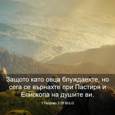 Picture 03 - 1 Петрово 2:25 BULG - Защото като овца - Bible Verse Picture