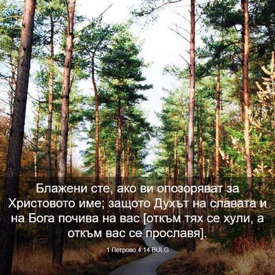 Picture 03 - 1 Петрово 4:14 BULG - Блажени сте, ако ви - Bible Verse Picture