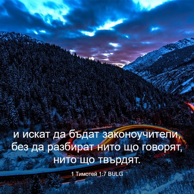 Picture 03 - 1 Тимотей 1:7 BULG - и искат да бъдат - Bible Verse Picture