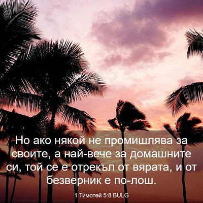 Picture 03 - 1 Тимотей 5:8 BULG - Но ако някой не промишлява - Bible Verse Picture