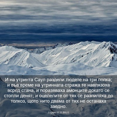 Picture 03 - 1 Царе 11:11 BULG - И на утринта Саул раздели - Bible Verse Picture