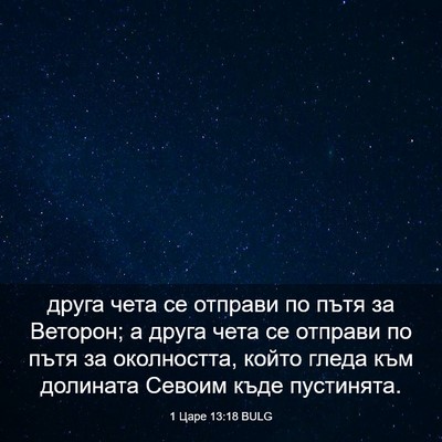 Picture 03 - 1 Царе 13:18 BULG - друга чета се отправи по - Bible Verse Picture