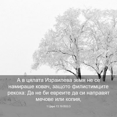 Picture 03 - 1 Царе 13:19 BULG - А в цялата Израилева земя - Bible Verse Picture
