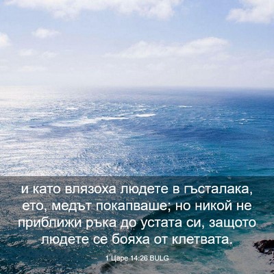Picture 03 - 1 Царе 14:26 BULG - и като влязоха людете в - Bible Verse Picture