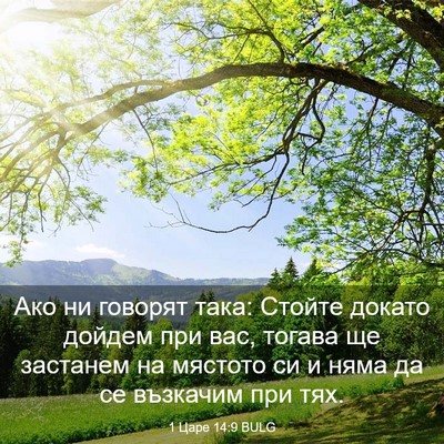 Picture 03 - 1 Царе 14:9 BULG - Ако ни говорят така: Стойте - Bible Verse Picture