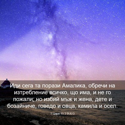 Picture 03 - 1 Царе 15:3 BULG - Иди сега та порази Амалика, - Bible Verse Picture