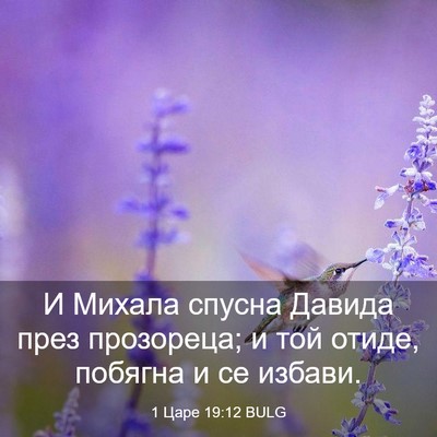 Picture 03 - 1 Царе 19:12 BULG - И Михала спусна Давида - Bible Verse Picture
