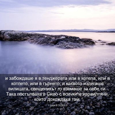Picture 03 - 1 Царе 2:14 BULG - и забождаше я в тенджерата - Bible Verse Picture