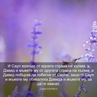 Picture 03 - 1 Царе 23:26 BULG - И Саул ходеше от едната - Bible Verse Picture