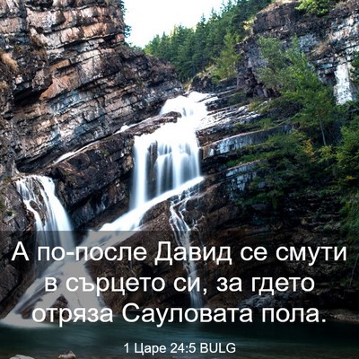 Picture 03 - 1 Царе 24:5 BULG - А по-после Давид се смути в - Bible Verse Picture