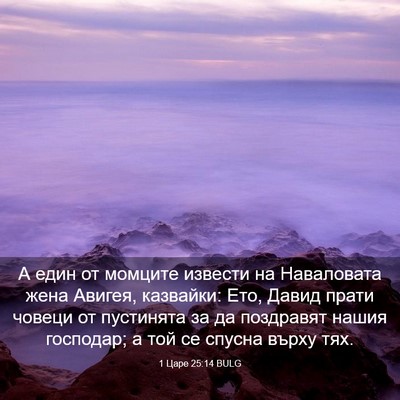 Picture 03 - 1 Царе 25:14 BULG - А един от момците извести - Bible Verse Picture