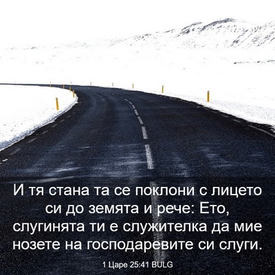 Picture 03 - 1 Царе 25:41 BULG - И тя стана та се поклони с - Bible Verse Picture