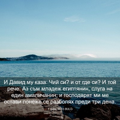 Picture 03 - 1 Царе 30:13 BULG - И Давид му каза: Чий си? и от - Bible Verse Picture