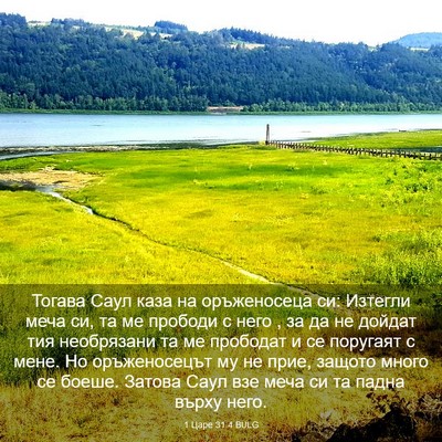 Picture 03 - 1 Царе 31:4 BULG - Тогава Саул каза на - Bible Verse Picture