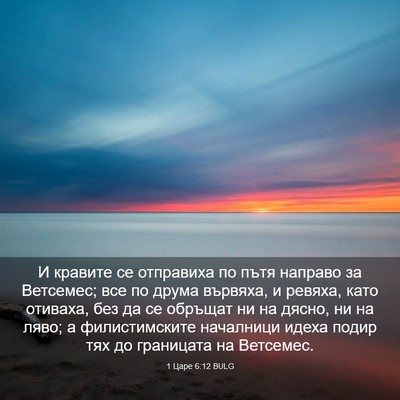 Picture 03 - 1 Царе 6:12 BULG - И кравите се отправиха по - Bible Verse Picture