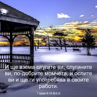 Picture 03 - 1 Царе 8:16 BULG - И ще взема слугите ви, - Bible Verse Picture