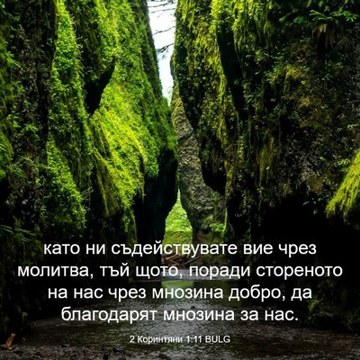 Picture 03 - 2 Коринтяни 1:11 BULG - като ни съдействувате вие - Bible Verse Picture