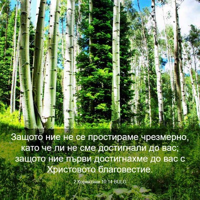 Picture 03 - 2 Коринтяни 10:14 BULG - Защото ние не се - Bible Verse Picture