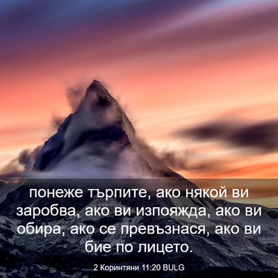 Picture 03 - 2 Коринтяни 11:20 BULG - понеже търпите, ако някой - Bible Verse Picture