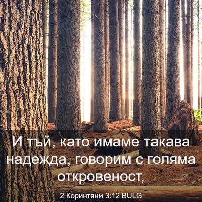 Picture 03 - 2 Коринтяни 3:12 BULG - И тъй, като имаме такава - Bible Verse Picture