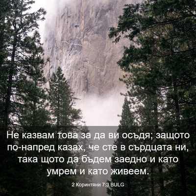 Picture 03 - 2 Коринтяни 7:3 BULG - Не казвам това за да ви - Bible Verse Picture